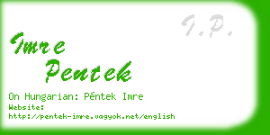 imre pentek business card